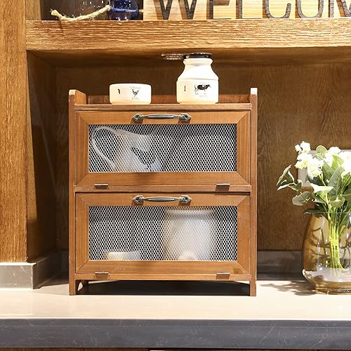 Miniatura 4 de COLLECTIVE HOME - Armario de almacenamiento de 2 niveles, gabinete de encimera, organizador de madera para cocina, sala de estar, dormitorio,