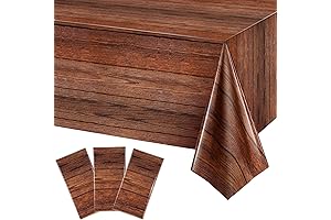 Moukeren Brown Wood Grain Tablecloths: Vintage Rustic Charm for Your Table