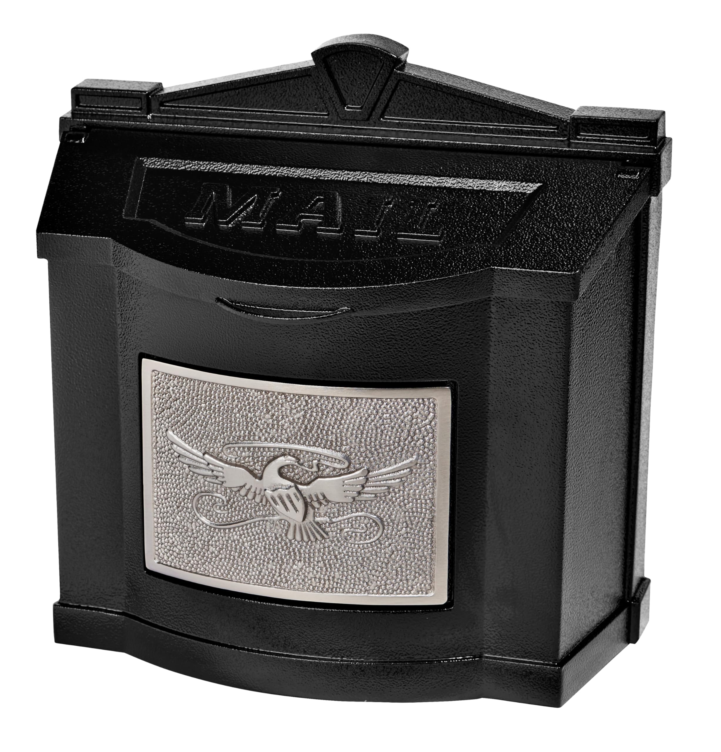Gaines - Wallmount - Black with Satin Nickel Eagle