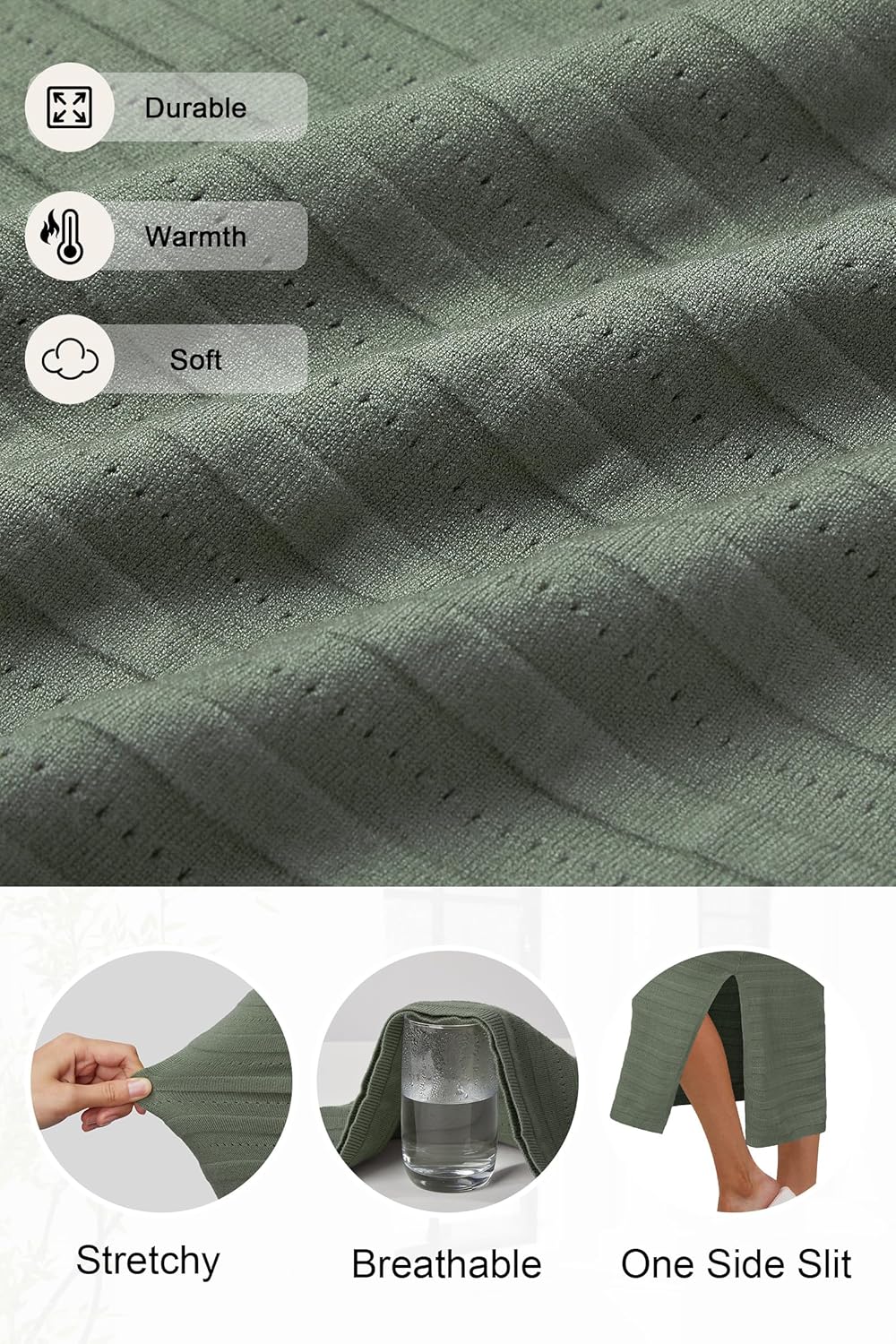 OUGES Womens 2025 Fall Maternity Dress Long Sleeve Crewneck Side Slit Midi Dress Bodycon Knit Sweater Dress