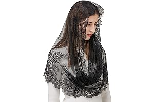 Spanish Style Lace Traditional Vintage Inspired Infinity Shape Mantilla Veil Latin Mass...