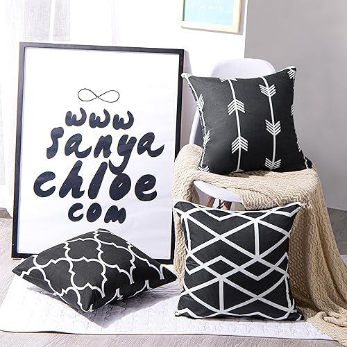Miniatura 2 de BEDSUM Funda de almohada de microfibra, suave, decorativa, geométrica, abstracta, triangular, funda de cojín cuadrada para sofá, dormitorio, 18 x 18