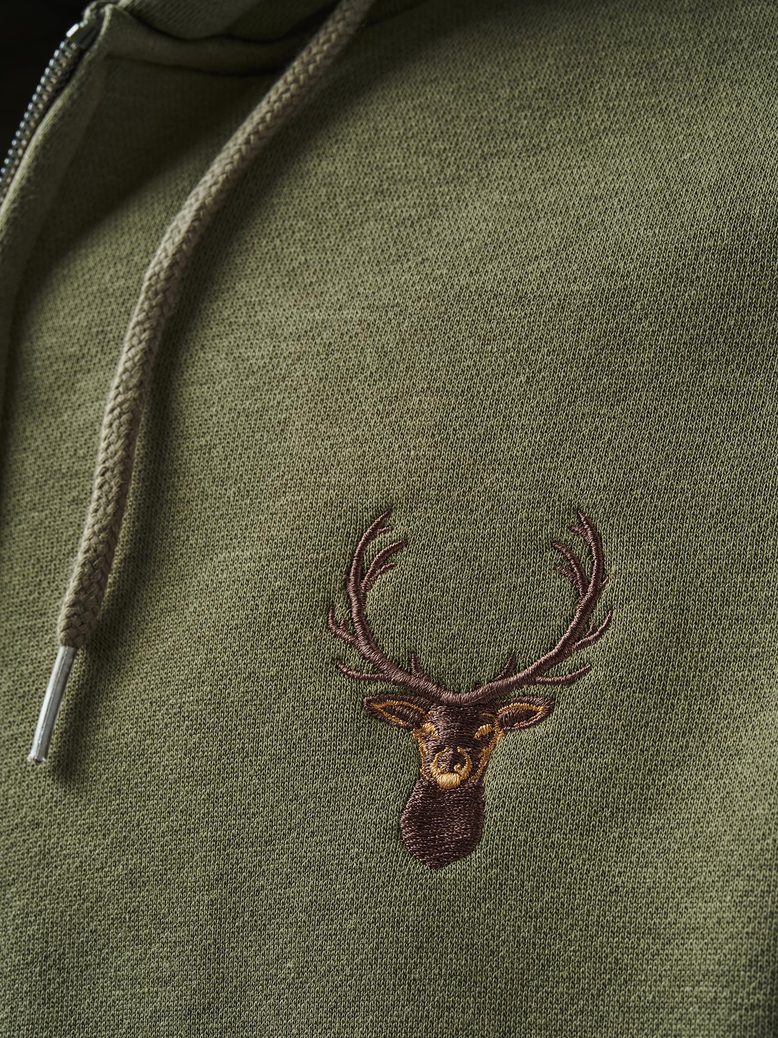 Veste polaire: Cerf - Cadeaux pour un Chassseur - Veston pour la chasse - Vêtements de travail - Fleece Jacket Outdoor - Montagne - Sport - Loisirs - Verte - Unisex
