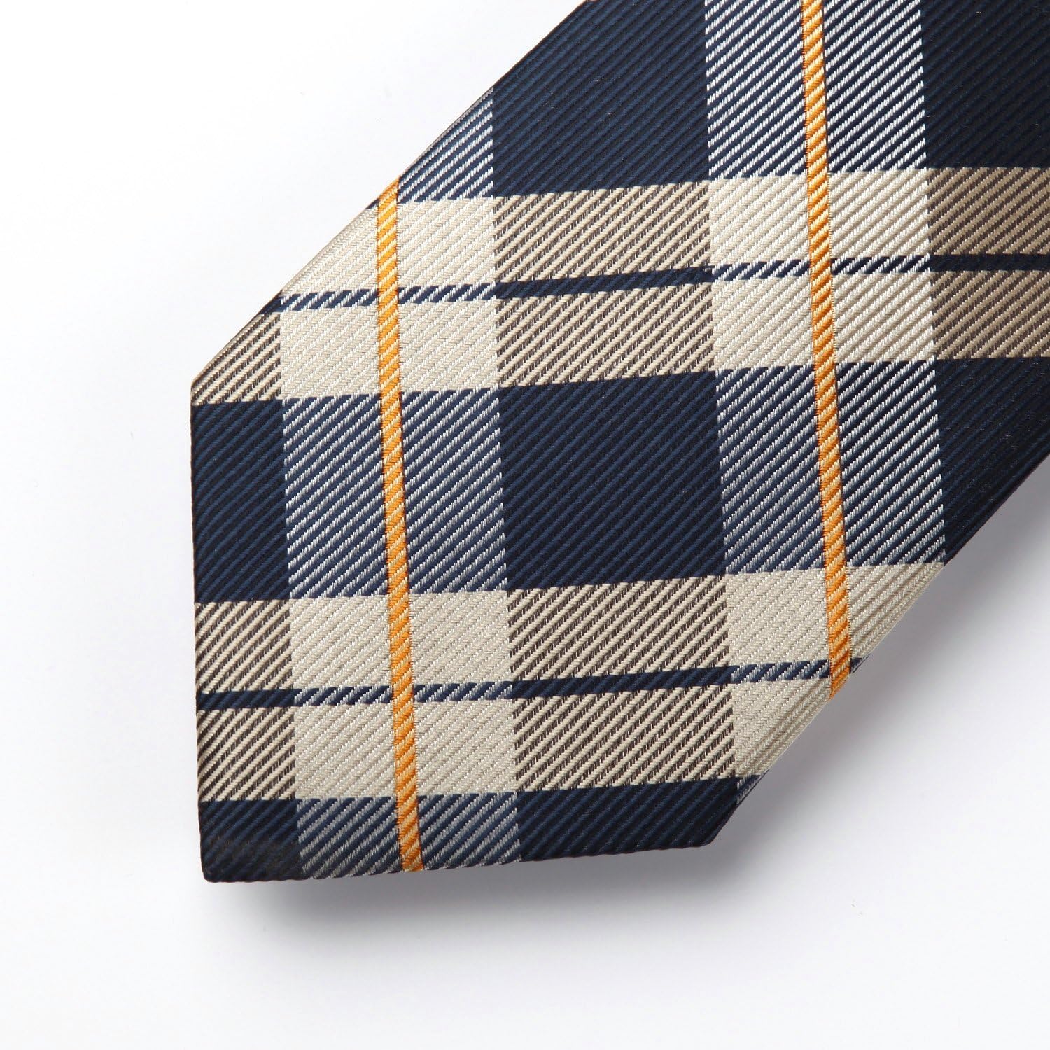 HISDERN Plaid Checkered Tie Handkerchief Woven Classic Formal Men's Necktie & Pocket Square Set - Image 6