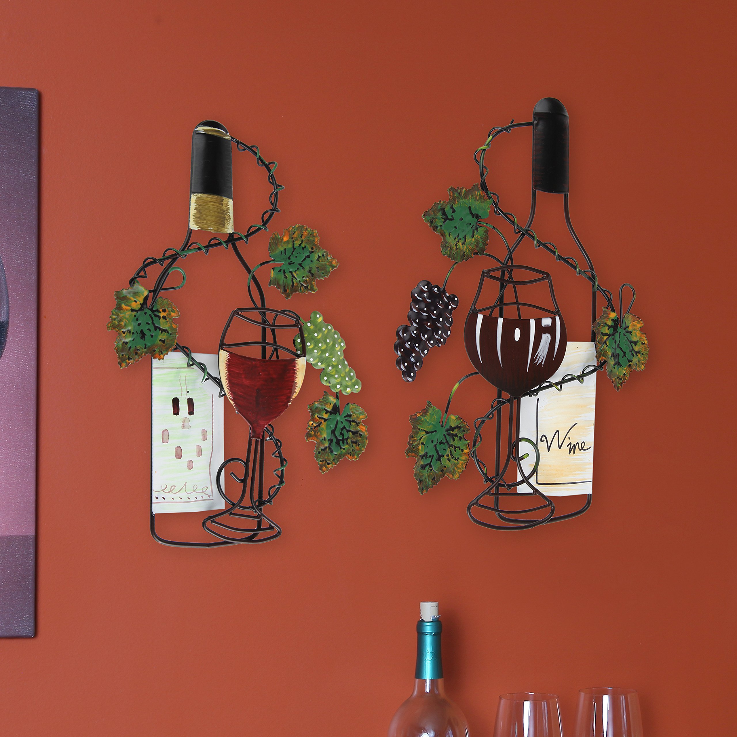 Wine Bottle Wall Decor Wine Bottle & Glass Wall Hanging At