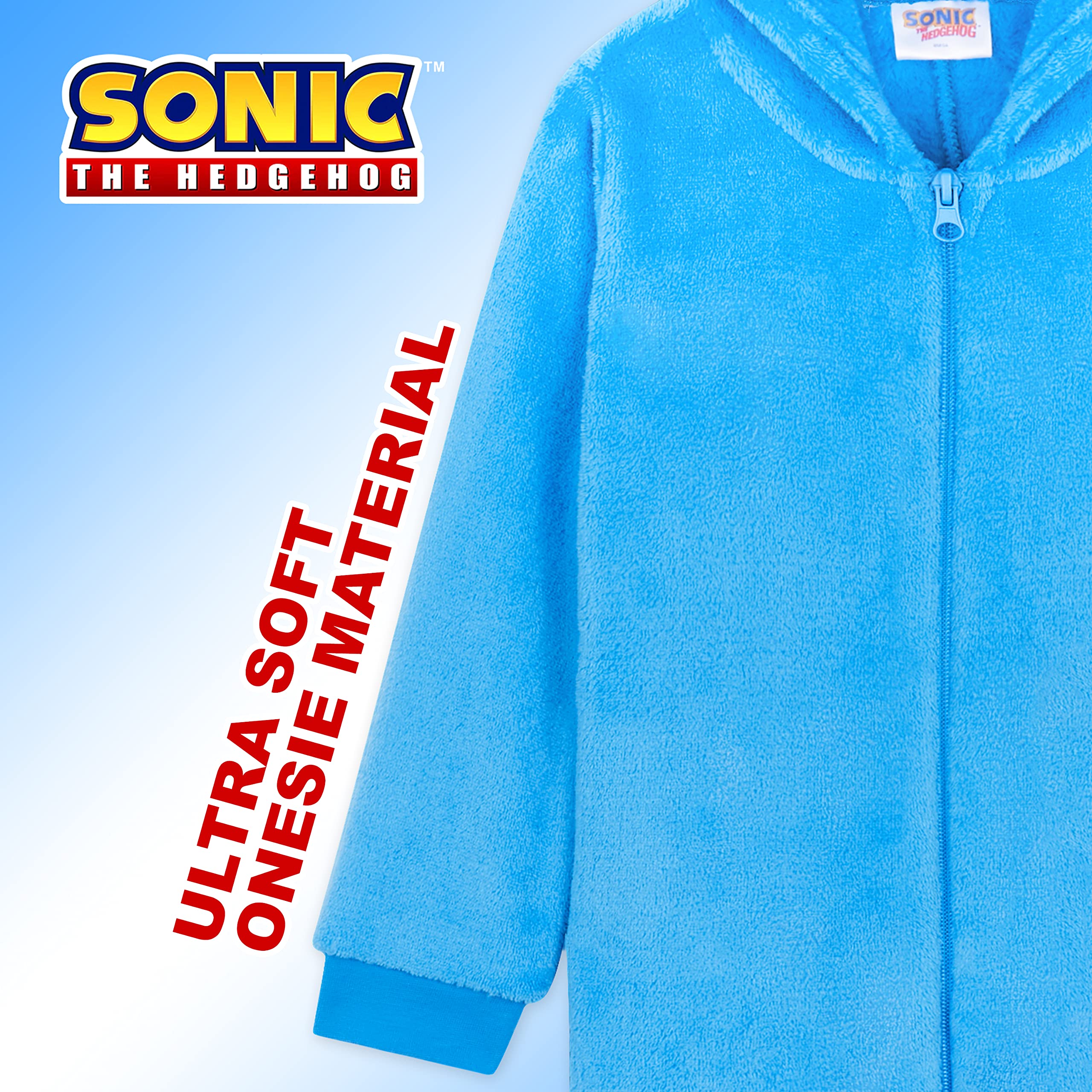 Sonic The Hedgehog Pijama Cuerpo Entero, Disfraz Sonic, Regalos para Niños 4-14 Años (5-6 Años, Azul)