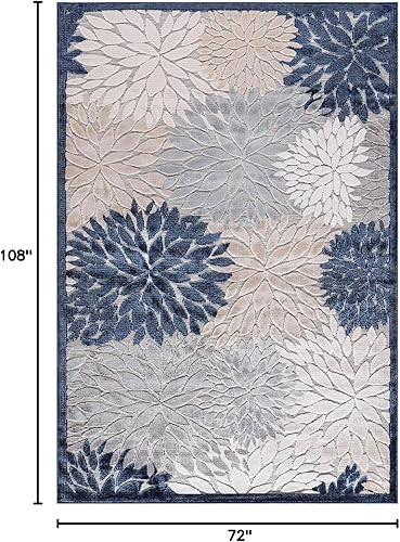 Miniatura 470 de CAMILSON Indoor Outdoor Rug 5x7 Bohemian Medallion Floral Area Rugs for Indoor and Outdoor Patios Easy-Cleaning Non-Shedding Living Room Garden and