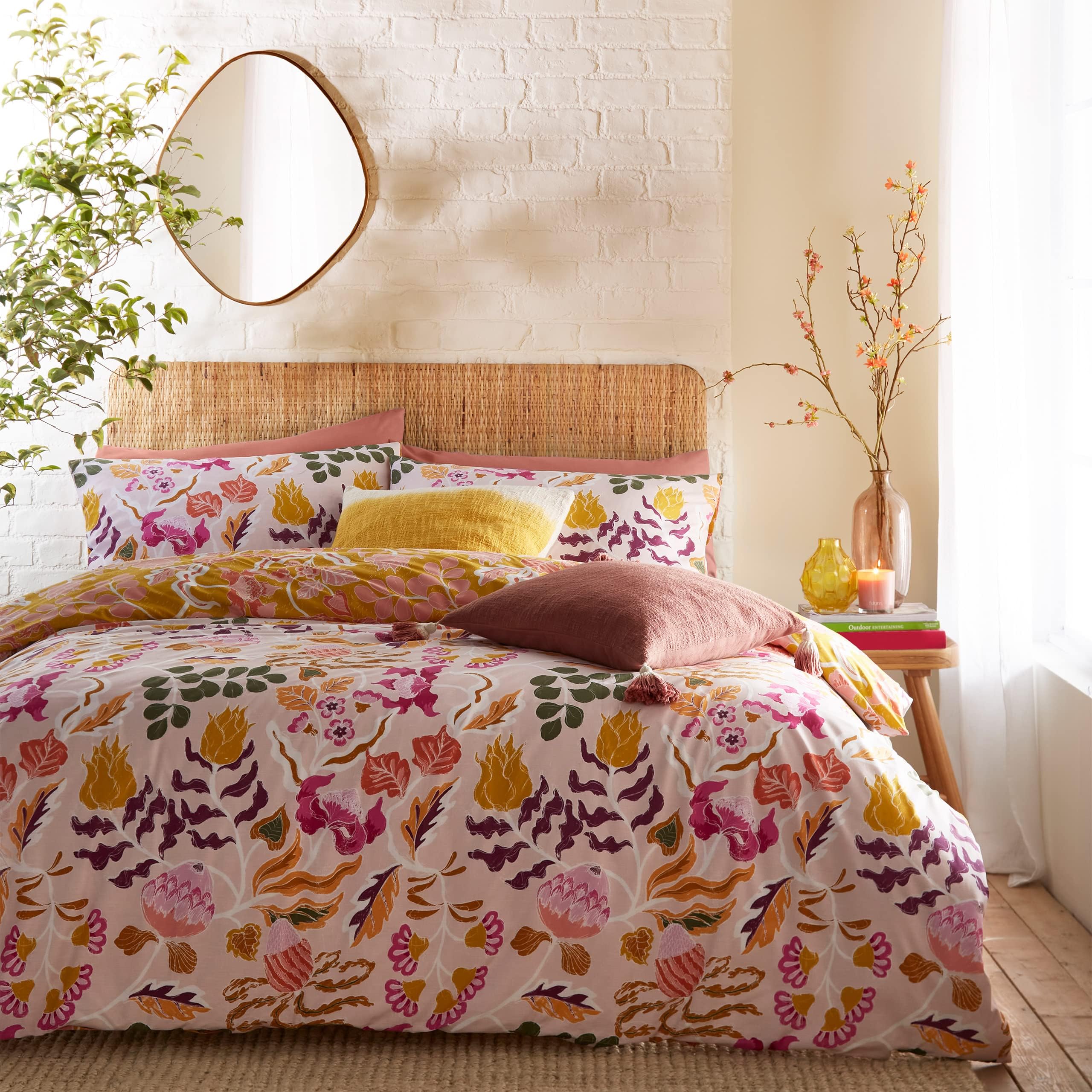 furn. Protea Duvet Cover Set, Pink, Double Amazon.co.uk Home & Kitchen