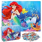 LELEMON Pretty Puzzles for Kids Ages 4-6,100 Piece Puzzles for Kids Ages 4-8,Educational Jigsaw Puzzles in a Metal Box,Childrens 100 Piece Puzzle Games Puzzle Toys for Girls and Boys