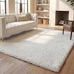 SAFAVIEH Fontana Shag Collection 8' x 10' Ivory FNT800A Solid Non-Shedding Living Room Bedroom Dining Room Entryway Plush 2-inch Thick Area Rug