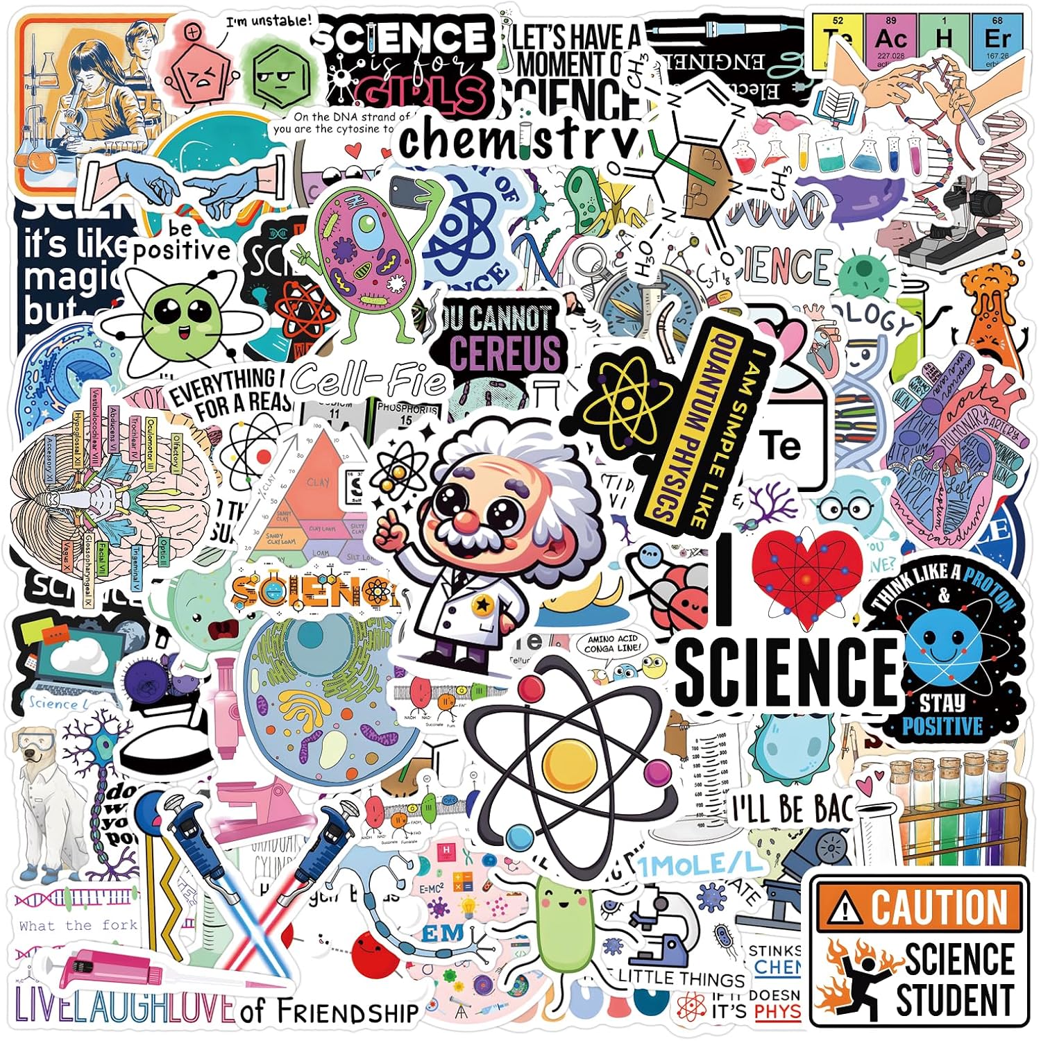 110pcs Science Stickers Pack Science Classroom Decor for School