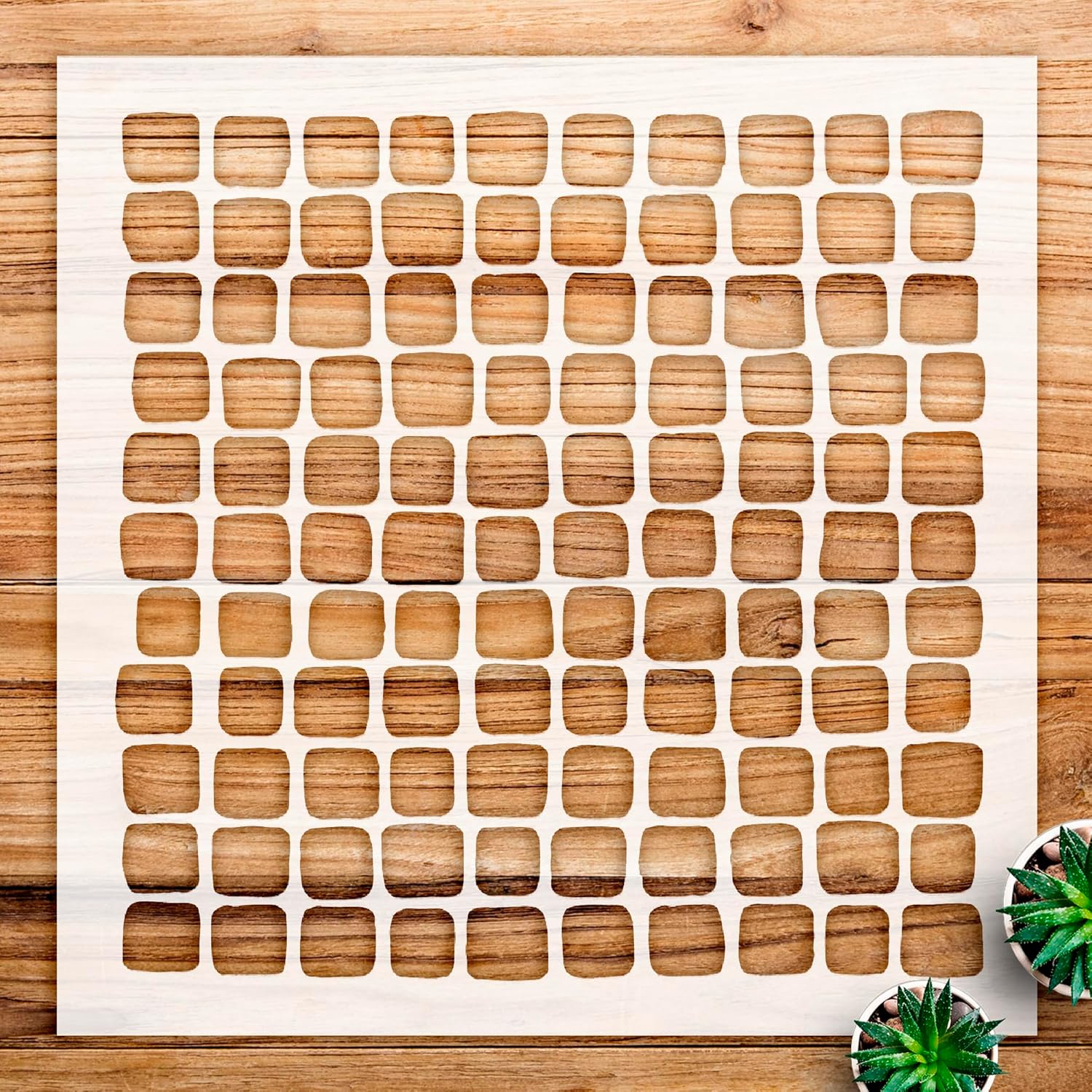 Square Grid Stencil Pattern for Walls and Floors, Reusable Mylar Template, Ideal for DIY Tile Painting and Home Decor Projects - Size A1 (23.4" x 23.4")