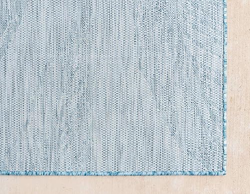 Miniatura 9 de Alfombra de exterior única de la colección botánica con parches retro, transicional para interior y exterior, de tejido plano