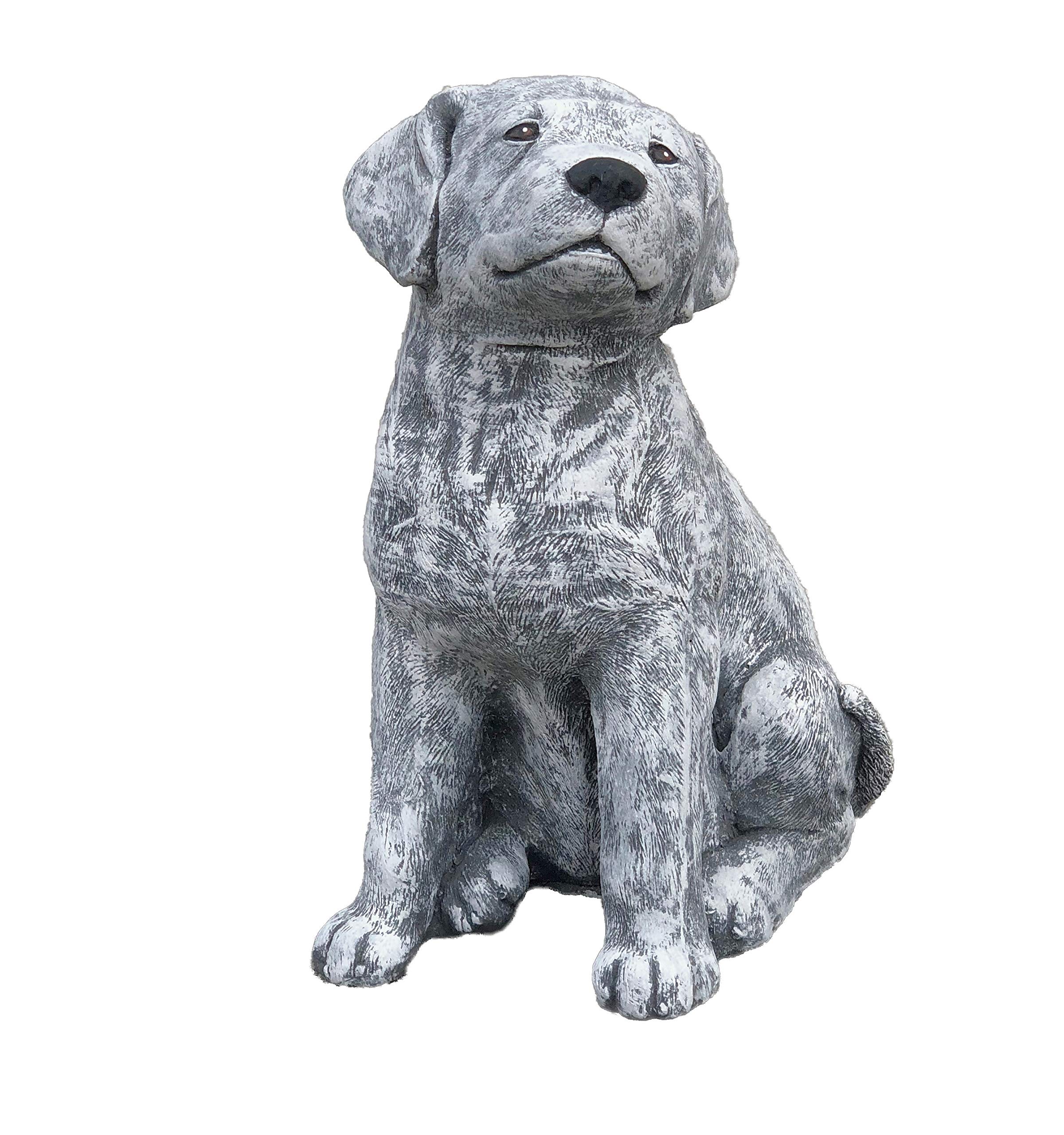 Statue chien Labrador extérieur en pierre 36 cm résistant intempéries stoneandstyle