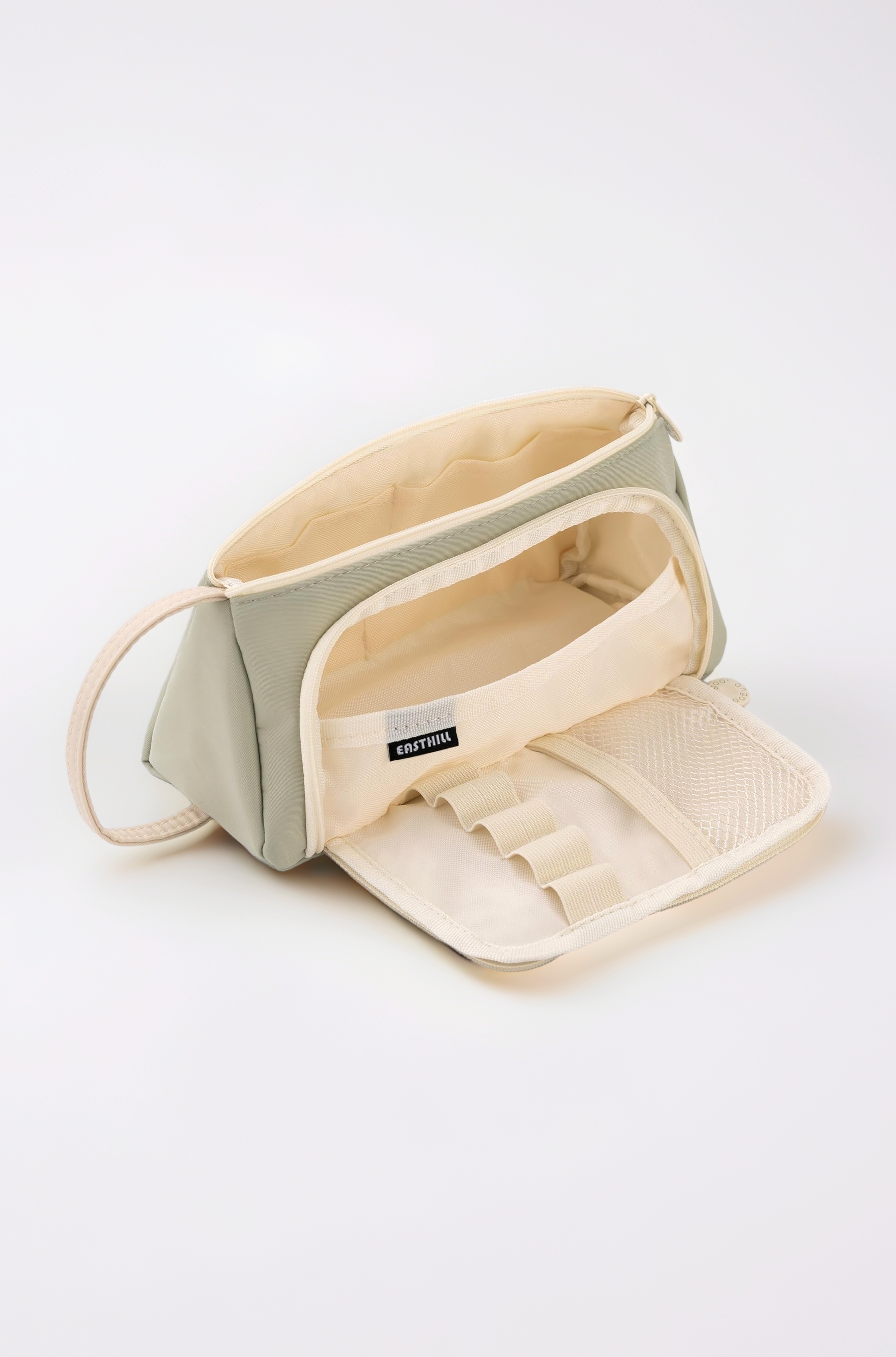 EASTHILL Polyester Big Capacity Pencil Case High Large Storage Pouch Marker Pen Case Simple Stationery Bag School College Office Organizer For Teens Girls (Light Green)