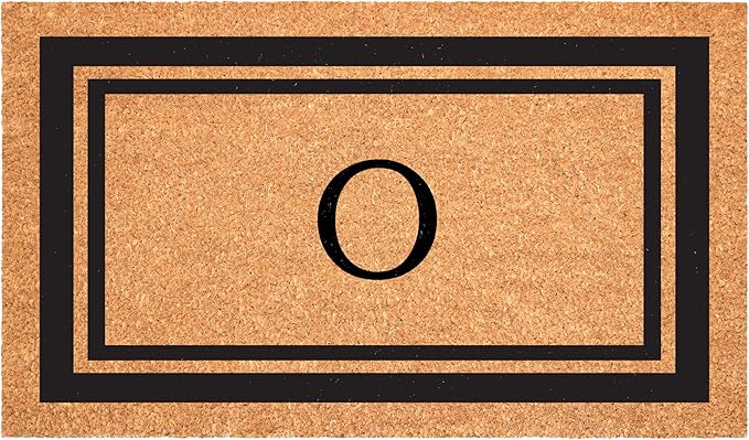 Calloway Mills 152961830O Black Border 18" x 30" Monogram Doormat, (Letter O)