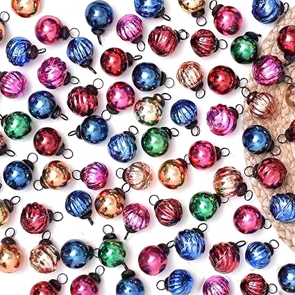 25 Christmas Balls Ornaments- Small Christmas Balls- Glass Christmas Ornaments- Colorful Round Christmas Tree Balls- Christmas Tree Ornaments- Christmas Tree Decorations- Unique Christmas Balls