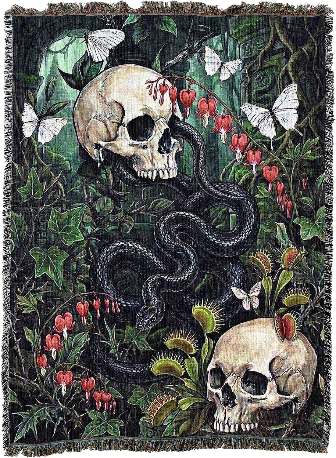 Pure Country Weavers Snake Garden Blanket - Fantasy Gift Tapestry Throw Woven from Cotton - Made in The USA (72x54)