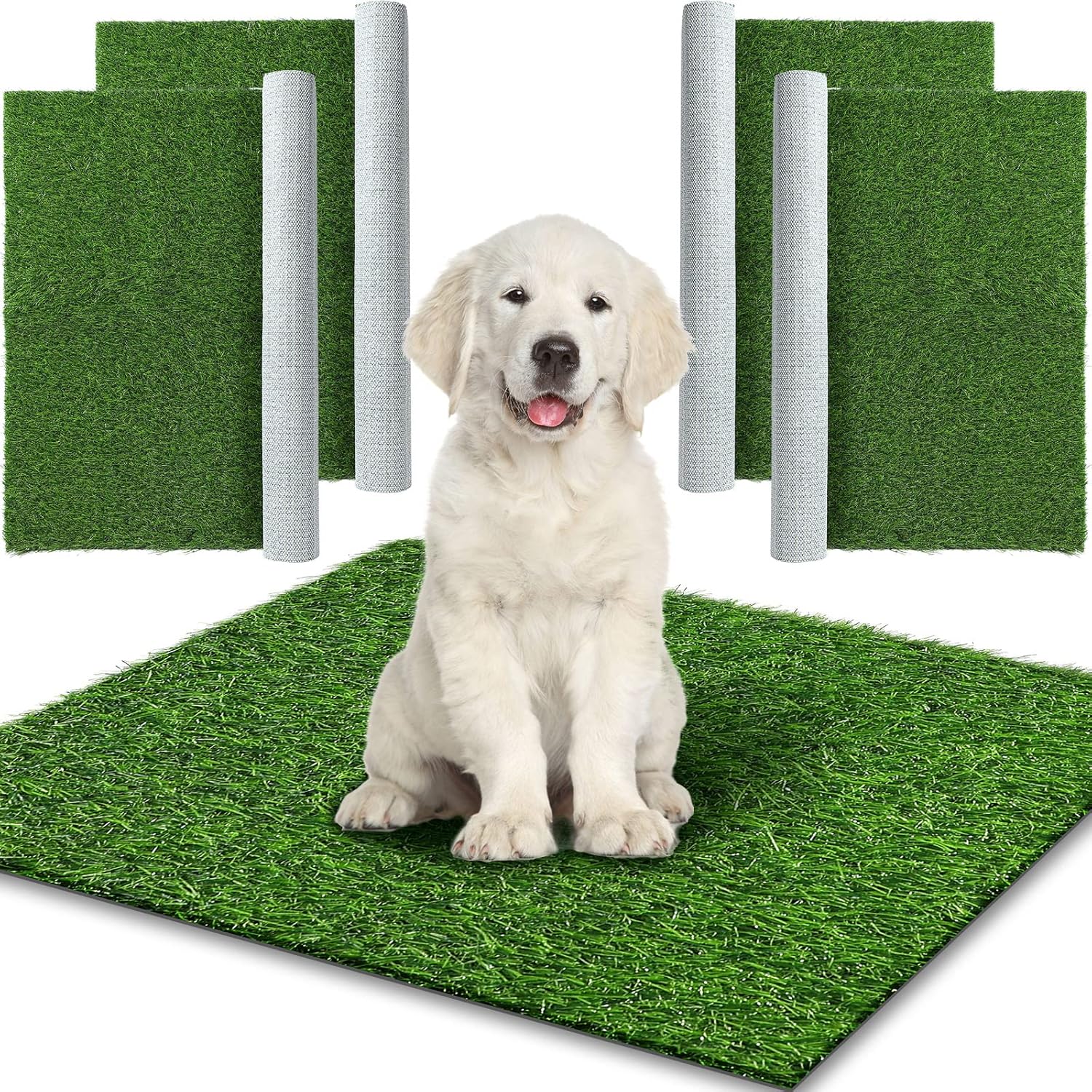 4 Pieces Dog Grass Pee Pads Artificial Dog Grass Mat Washable Puppy Pee Pad Fake