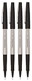 Paper Mate Flair Fineliner Pens - Ultra Fine Point 0.4mm - Black Ink - Pack of 4