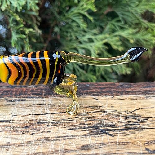 Miniatura 8 de Glass Tiger Figurine  Hand-Blown Murano-Style Miniature  Art Glass Statue for Desk or Shelf  Collectible Animal Ornament & Gift for Tiger Lovers
