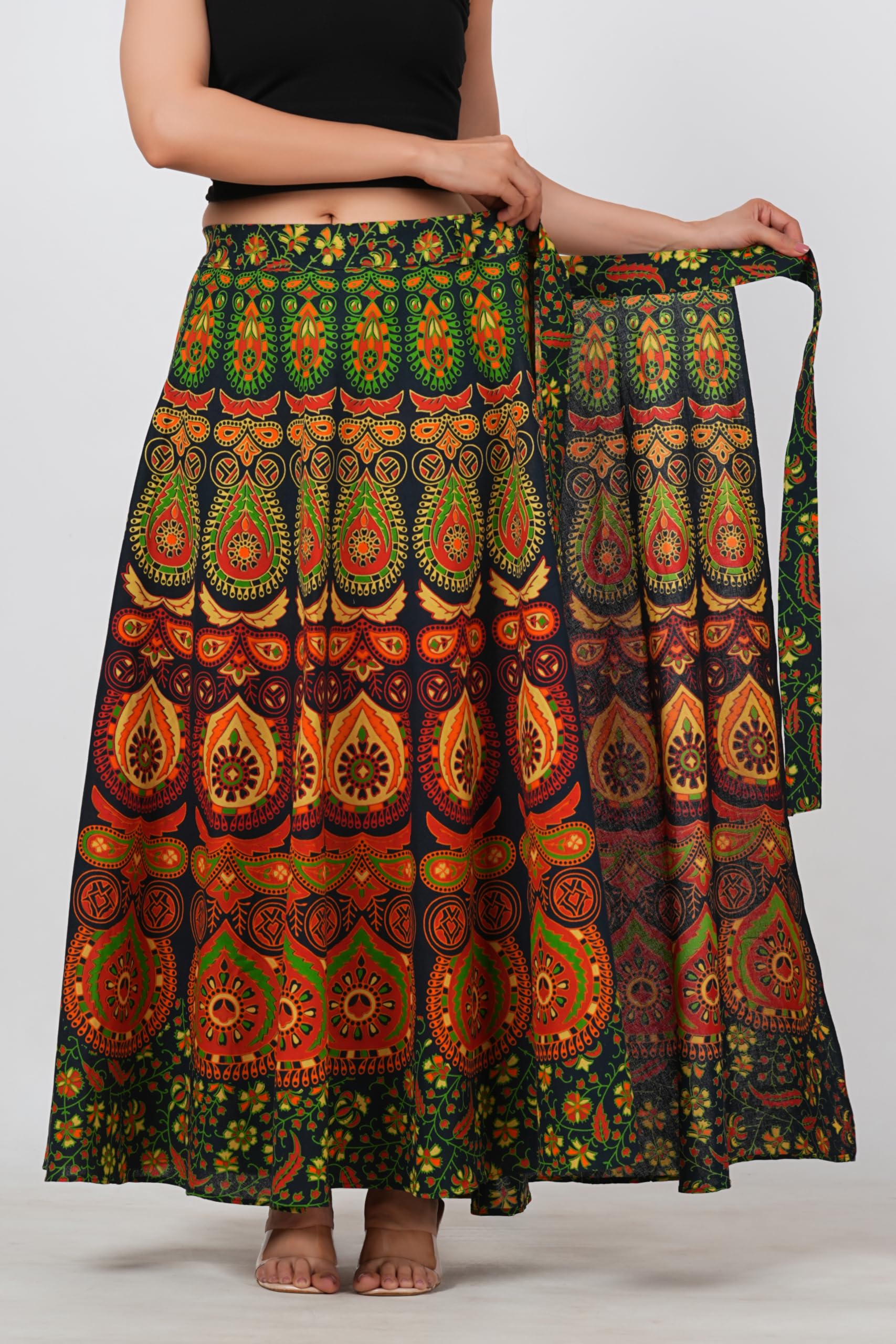 sahaj paridhan Jaipuri Print Cotton Wrapskirt-picture-15