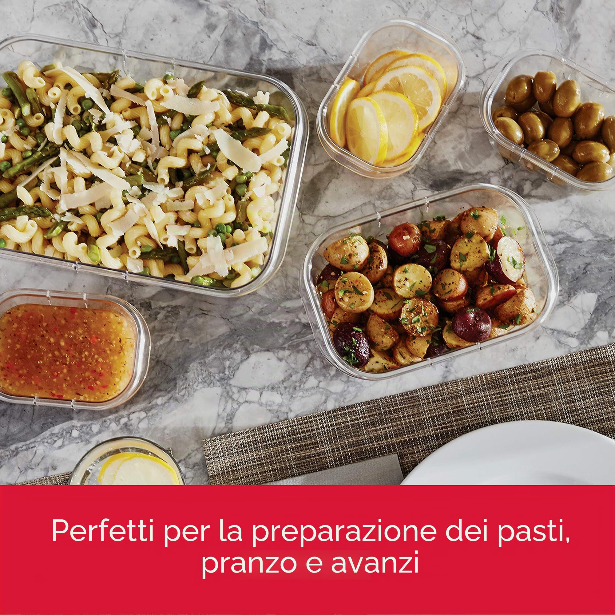 Rubbermaid Commercial Products Brillantezza a Prova di perdite Rubbermaid Brilliance Alimenti, 12 contenitori in plastica con coperchi, per panini e insalate, Trasparente, Grigio