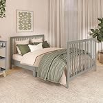 Dream On Me Hygge 5-in-1 Convertible Crib in Sea Grass&Vintage Oak, JPMA & Greenguard Gold Certified, Converts from Baby Crib to Toddler Bed, Daybed/Kids Sofa and Full-Size Bed