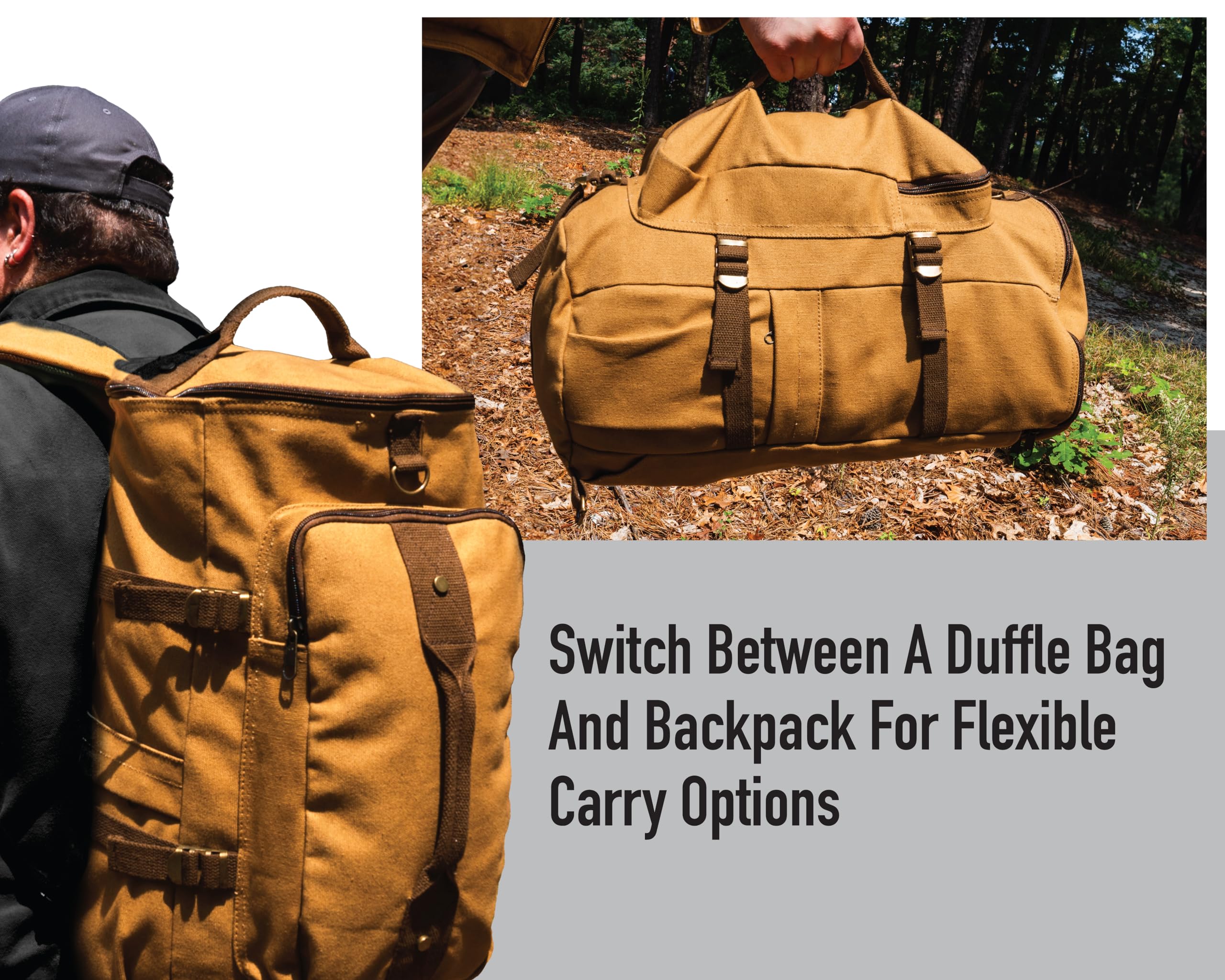 Amazon.com: Rothco Convertible Canvas Duffle Backpack – Outdoor