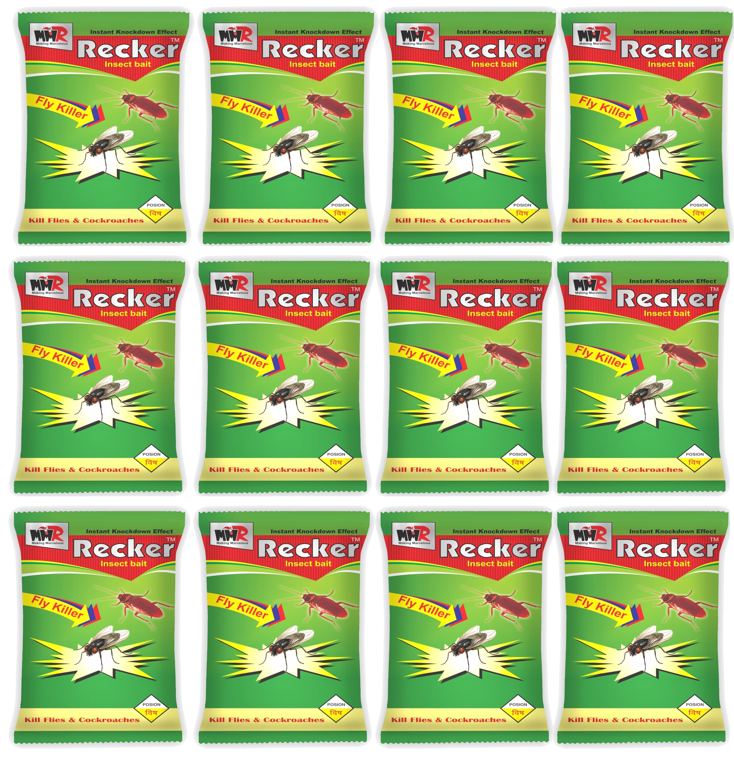 MMR Recker house Fly killer Fly Killer Insect Bait fly repellent for home Pack of 25gram x 12