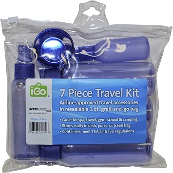 iGo 7-Piece Travel Kit, Assorted Colors