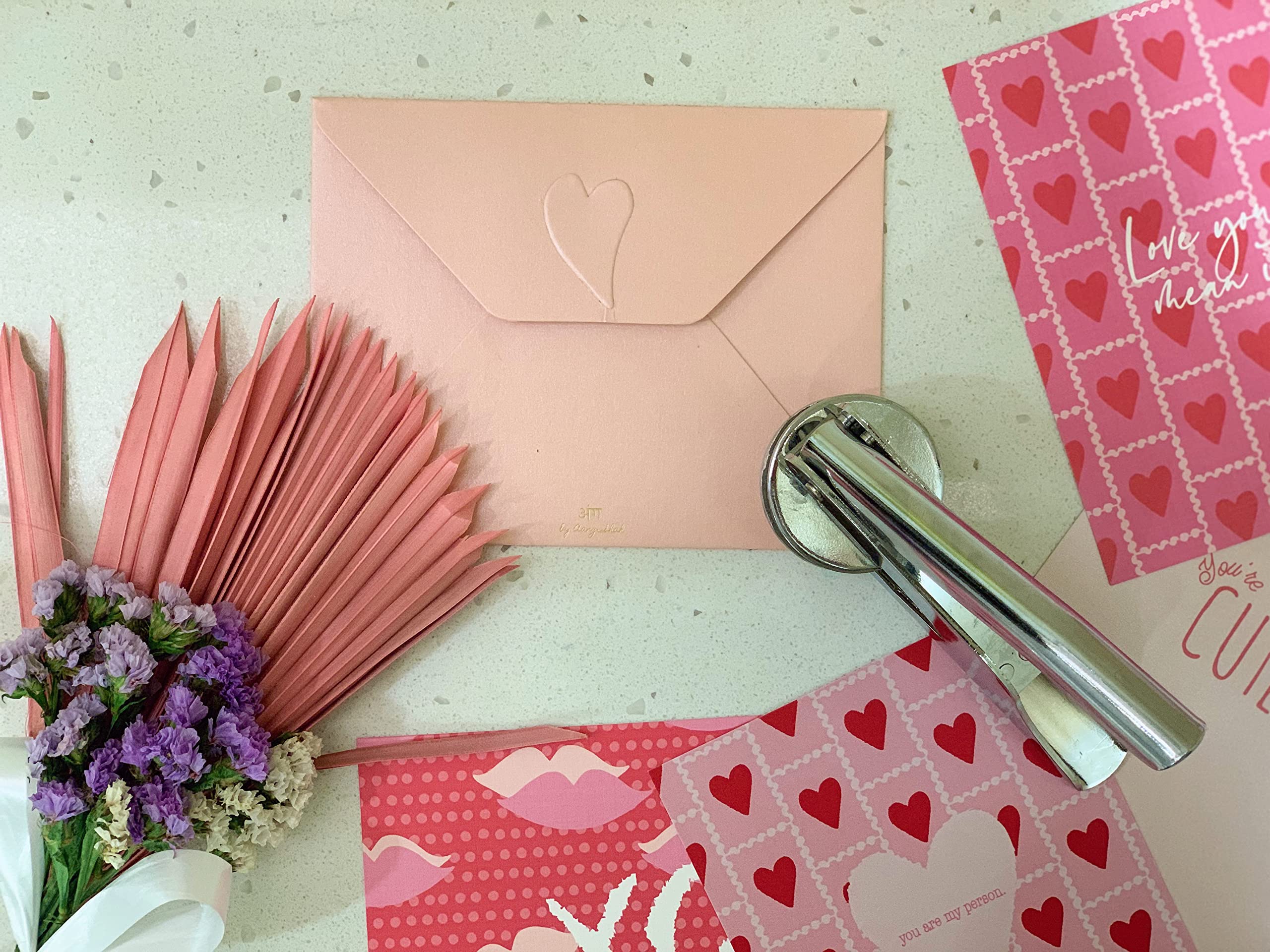 Heart Emboss Seal Stamp | Emboss Seal Stamp for Personalized Stationery and Wedding Invitations | DIY Crafts and Greeting Cards | Envelopes and Invitations | Scrapbooking and Journaling | Ang by Aangi