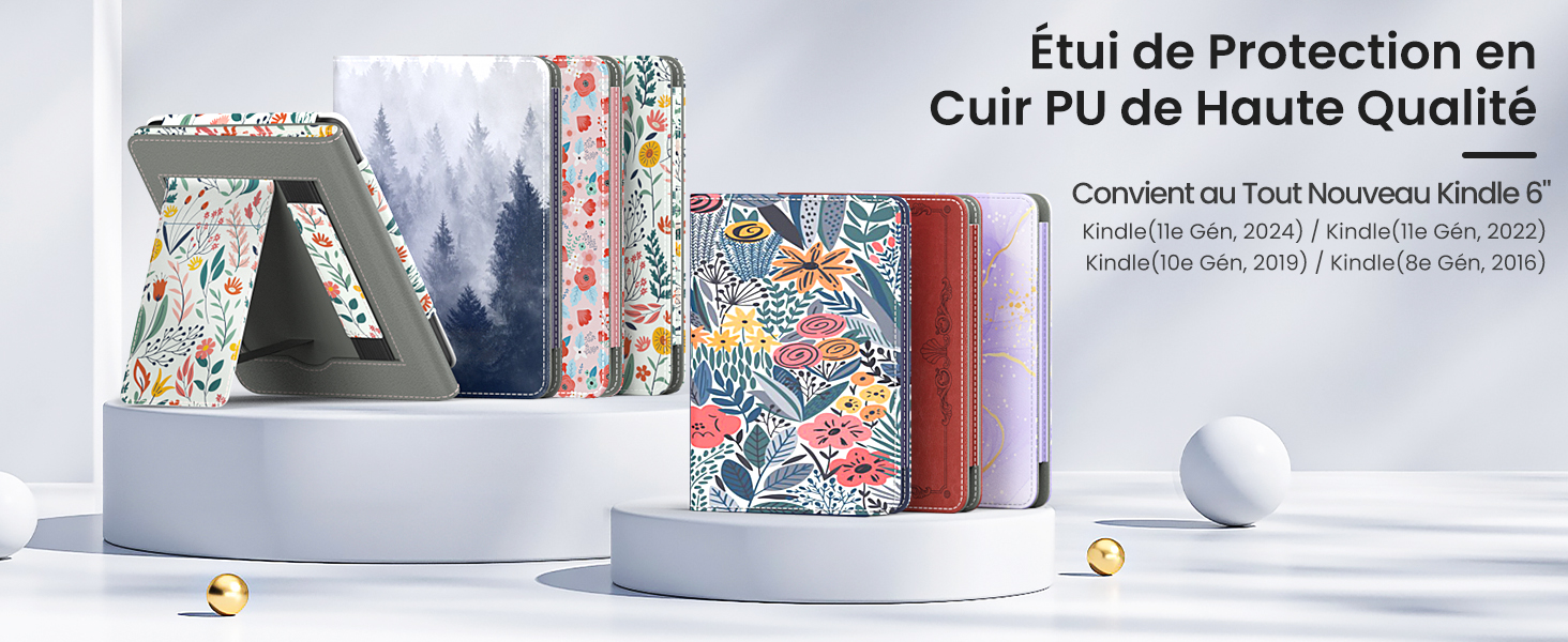 MoKo Coque Avec Support Pour Kindle 11e Gén (2024/2022) – Étui Intelligent Auto Veille/Réveil – Vert Agave