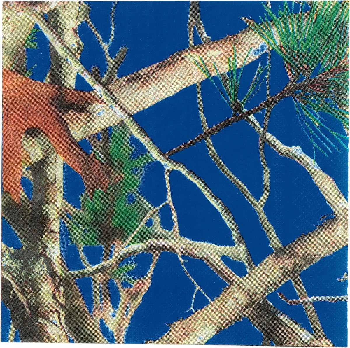 Club Pack Next Camo Royal Blue Printed Beverage Size Paper Napkins Box of 192