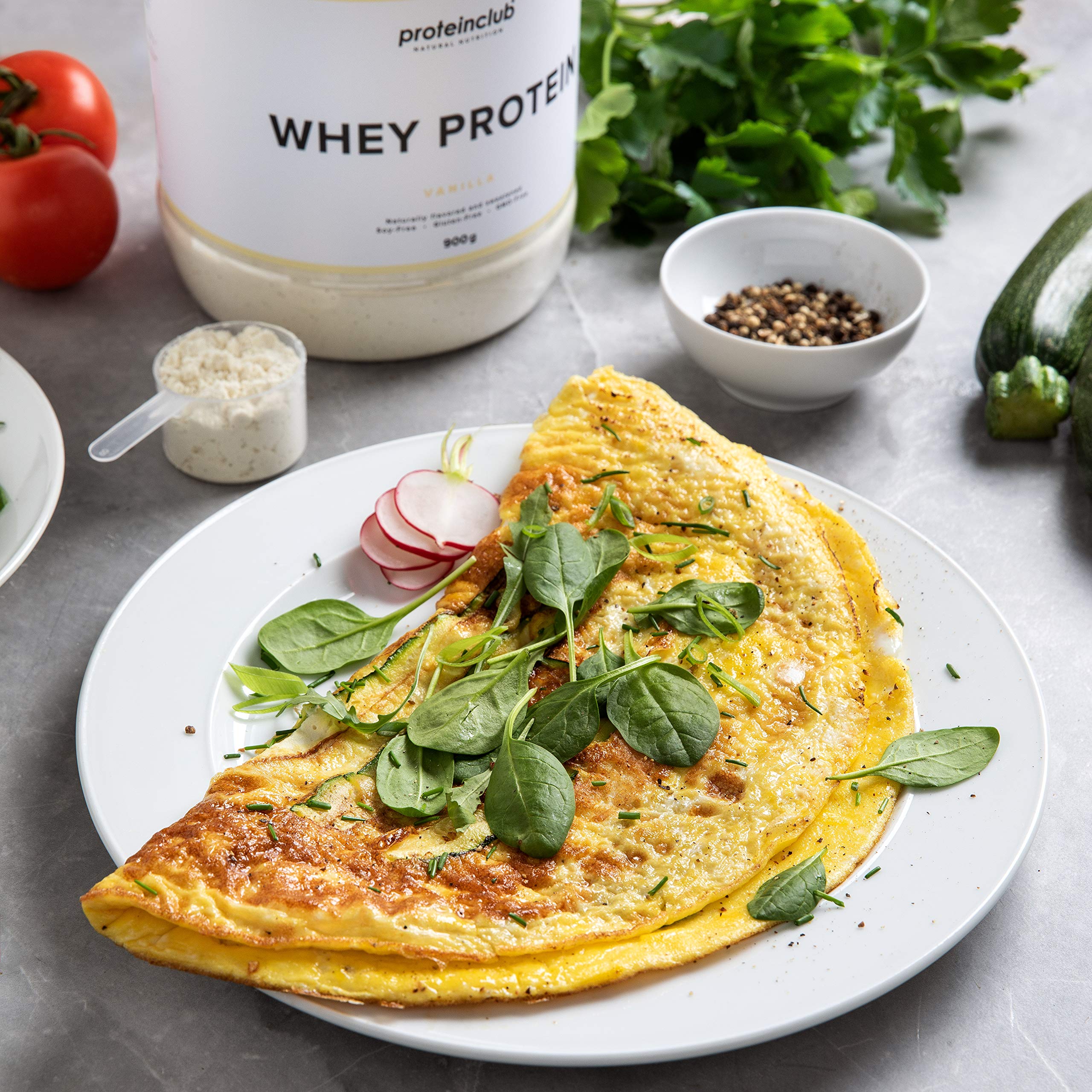 Natural Whey Protein senza additivi - Proteine naturali in polvere senza aromi artificiali e dolcificanti - Dolcificato con stevia - Senza soia - Made in Germany - Vaniglia- 900g