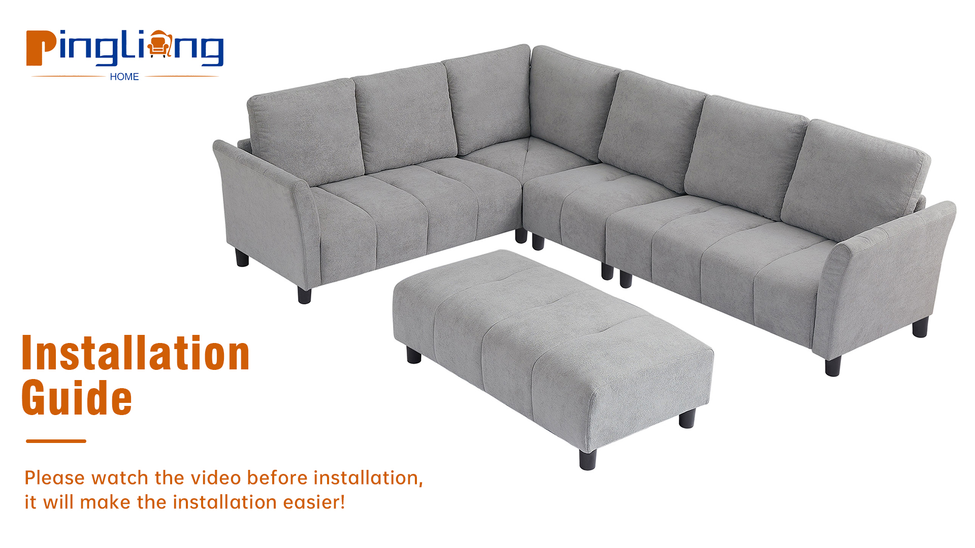 Amazon.com: Pingliang Home Convertible Sectional Sofa, L Shaped
