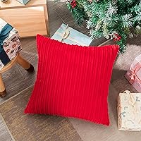 Vista 96 de UGASA - Fundas de almohada decorativas de terciopelo suave y sólidas de Navidad para sala de estar/sofá, 16 x 16 pulgadas, 2 unidades, color burdeos