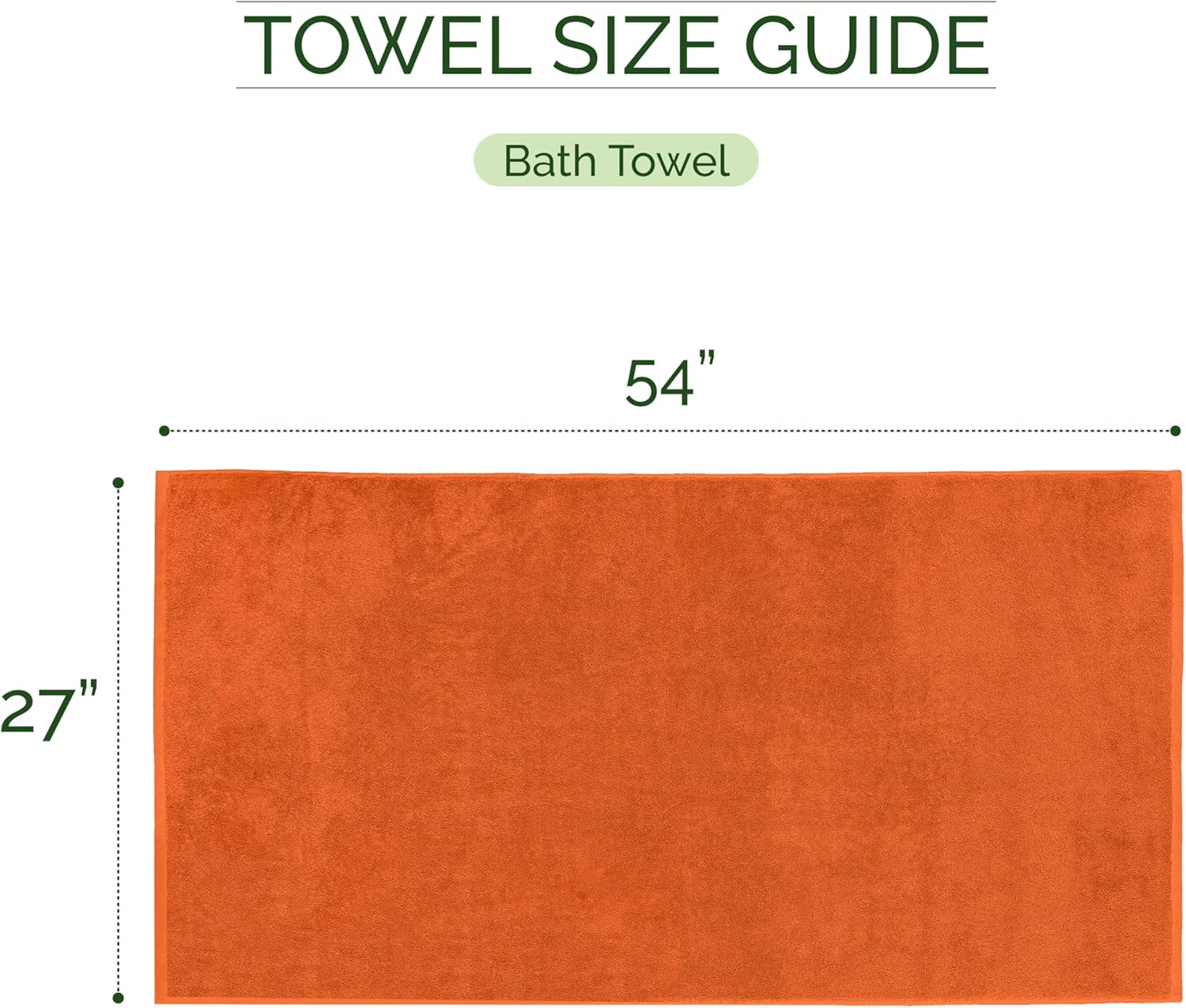 Elegant Comfort 100% Turkish Cotton Corduroy Ribbed Luxury Soft 2 Pack Bath Towels 27 x 54 Inch - Ultra Plush, Absorbent, Quick Dry, Hotel Spa Quality Towels for Bathroom Essentials, Orange