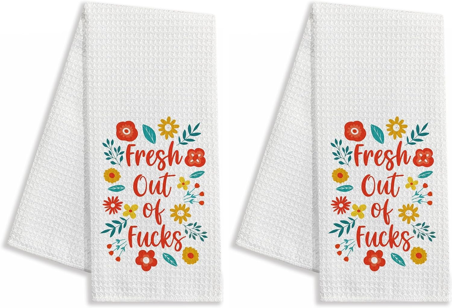 zcyhtqp Fresh Out of Fucks,Funny Kitchen Towels,Funny Dish Towels with Sayings,Dish Towels for Kitchen Decor,Chef Gift,Kitchen Gift for Women, New Home Housewarming Gifts (Pack of 2)