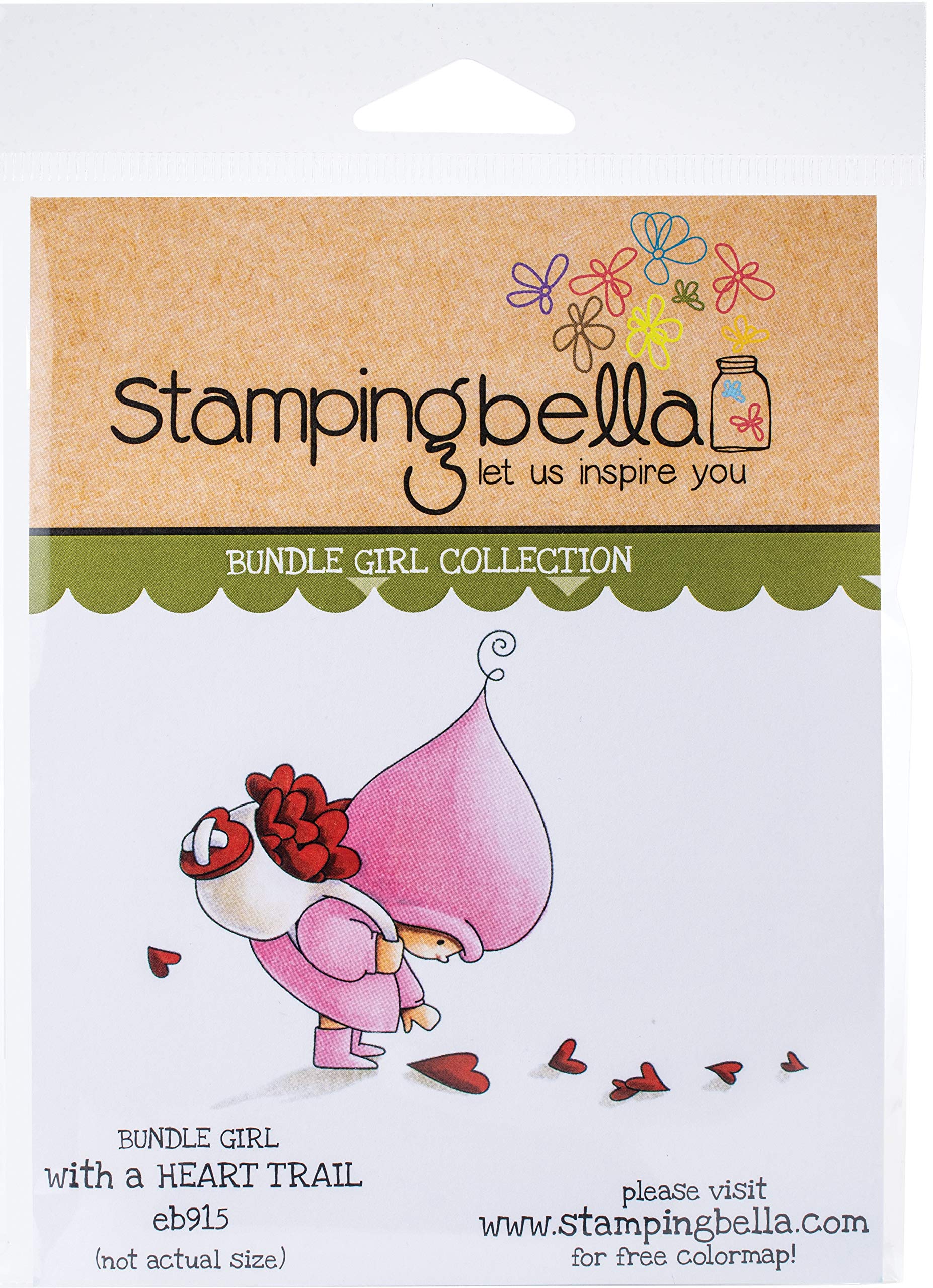 Stamping Bella Stempel 'Heart Trai' - Motiv: Mädchen Mit Herz, Für Scrapbooking & Karten