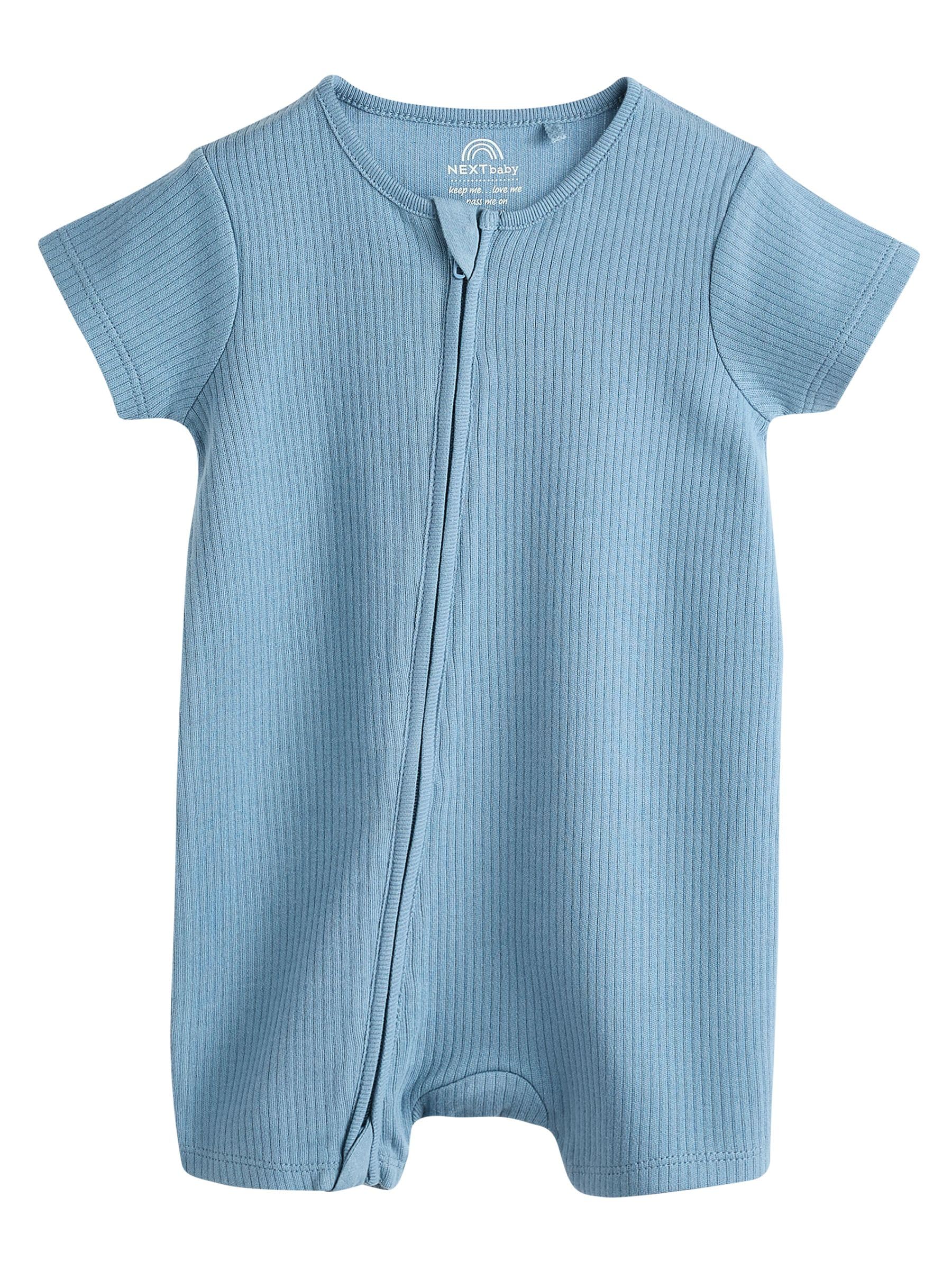 NEXT Bébé Barboteuse 100% coton avec fermeture zippée double sens pour bébé, lot de 3