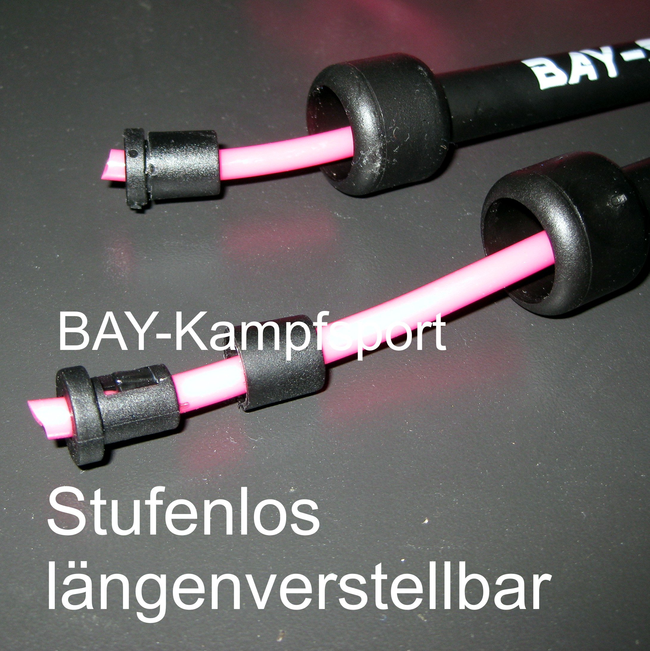 BAY Sports Nylon Springseil Set 10 Stück, 310 cm Längenverstellbar, mit Aufbewahrungsdose, in Schwarz, Weiß, Rot, Blau, Pink