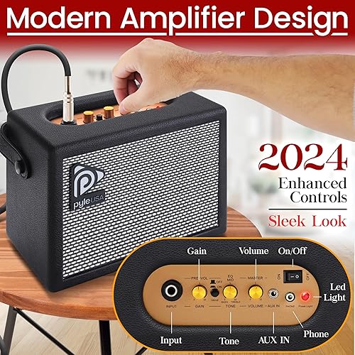 Miniatura 6 de Pyle Prog Rock EG Series - Guitarra eléctrica con kit de amplificador, tamaño completo de 39 pulgadas con pastillas Humbucker duales, cuello de