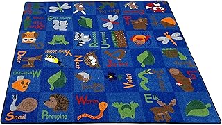 KIDCARPET.COM Animals in The Forest Nylon Area Rug, 6' x 6', Multicolore...