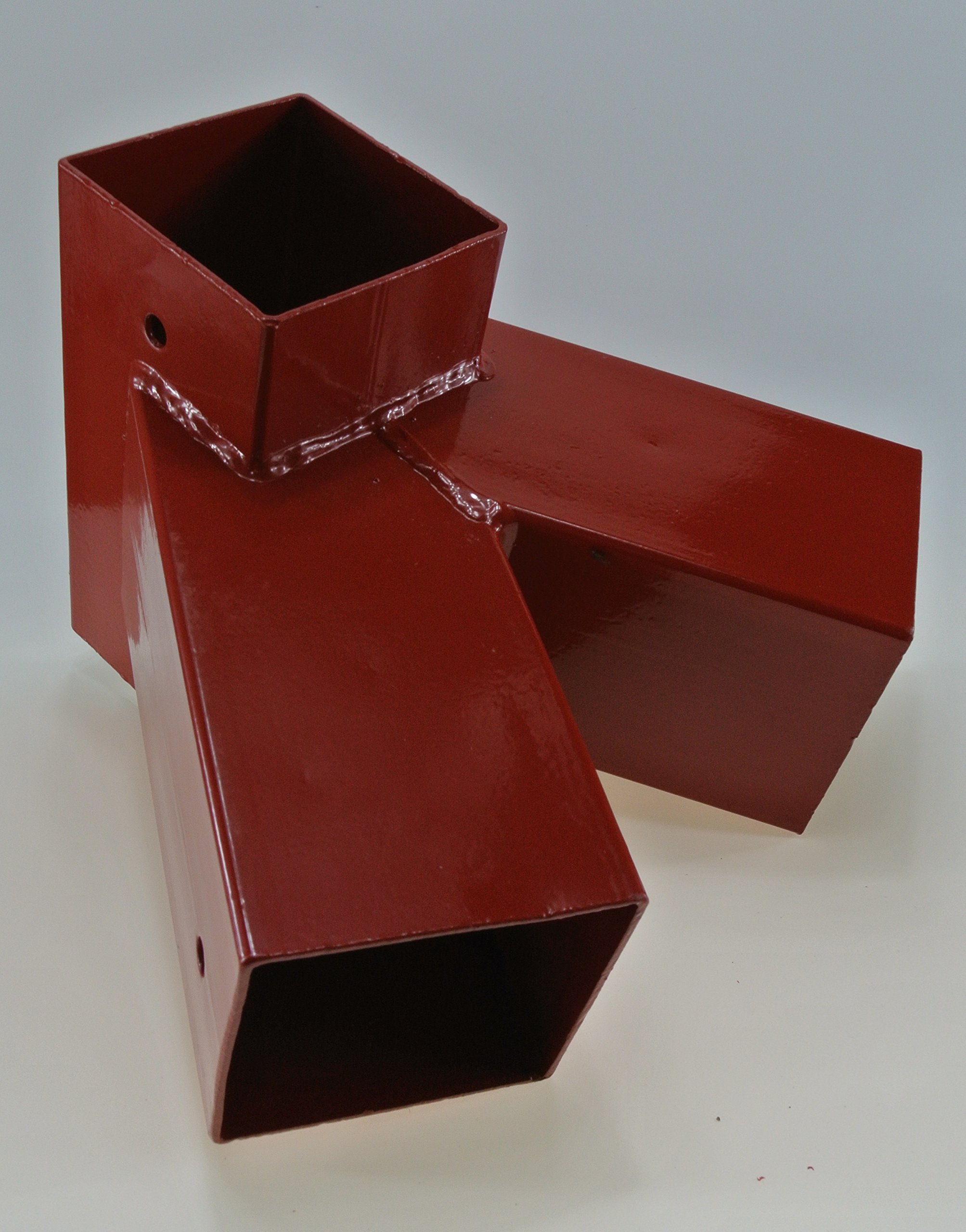 Gartenwelt Riegelsberger Łącznik huśtawki premium 9 x 9 x 9 cm do belek huśtawki 9 x 9 cm ze stali 2,5 mm czerwony malowany proszkowo