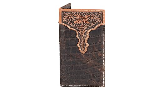Amazon.com: ARIAT Men's Floral Embossed Bi-Fold Rodeo Wallet