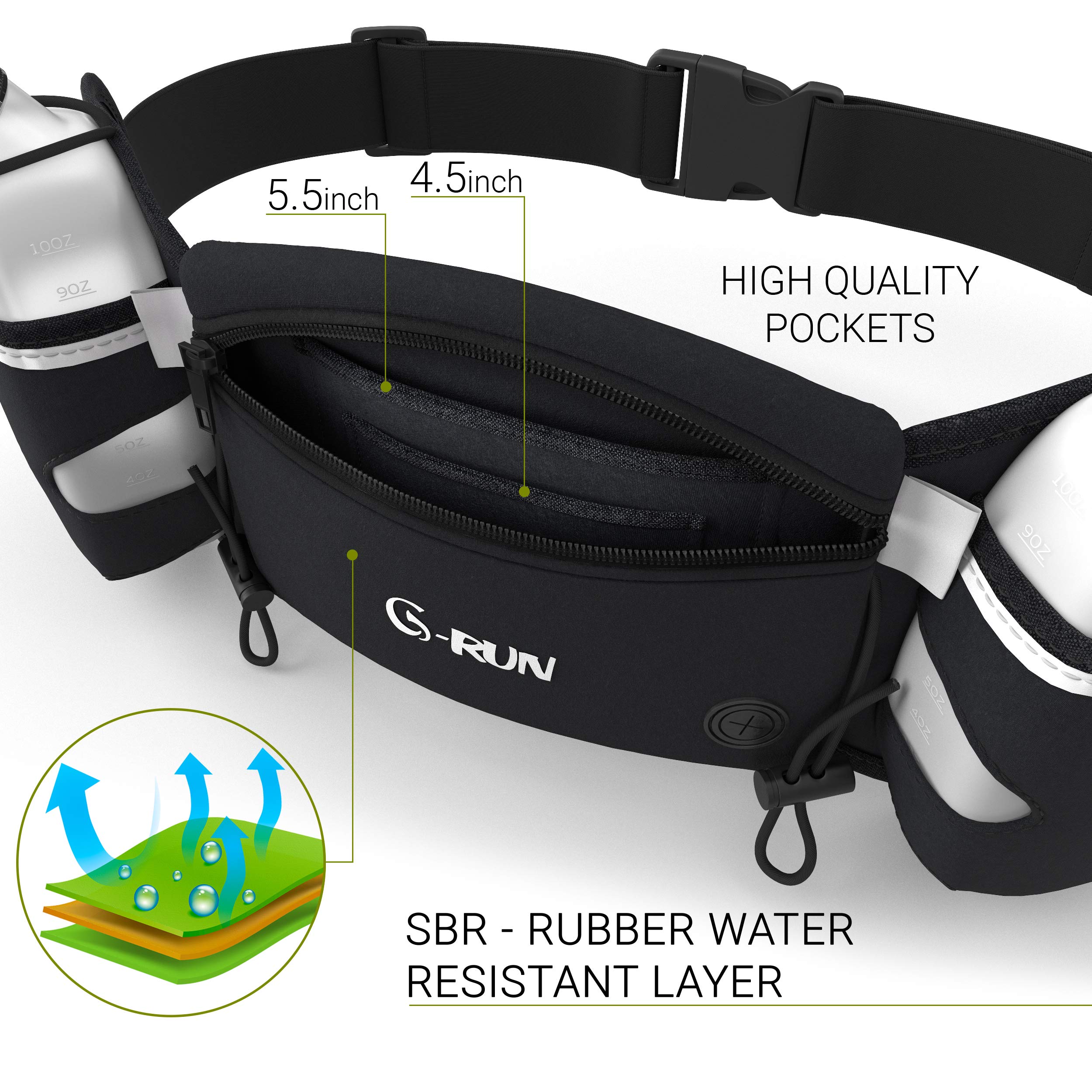 Hydration Running Belt with Bottles 