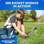 National Geographic Air Rocket Toy – LED Rocket Launcher for Kids, Jump & Launch Air Powered Foam Rockets up to 30.5 Meters, Kids Outdoor Activities