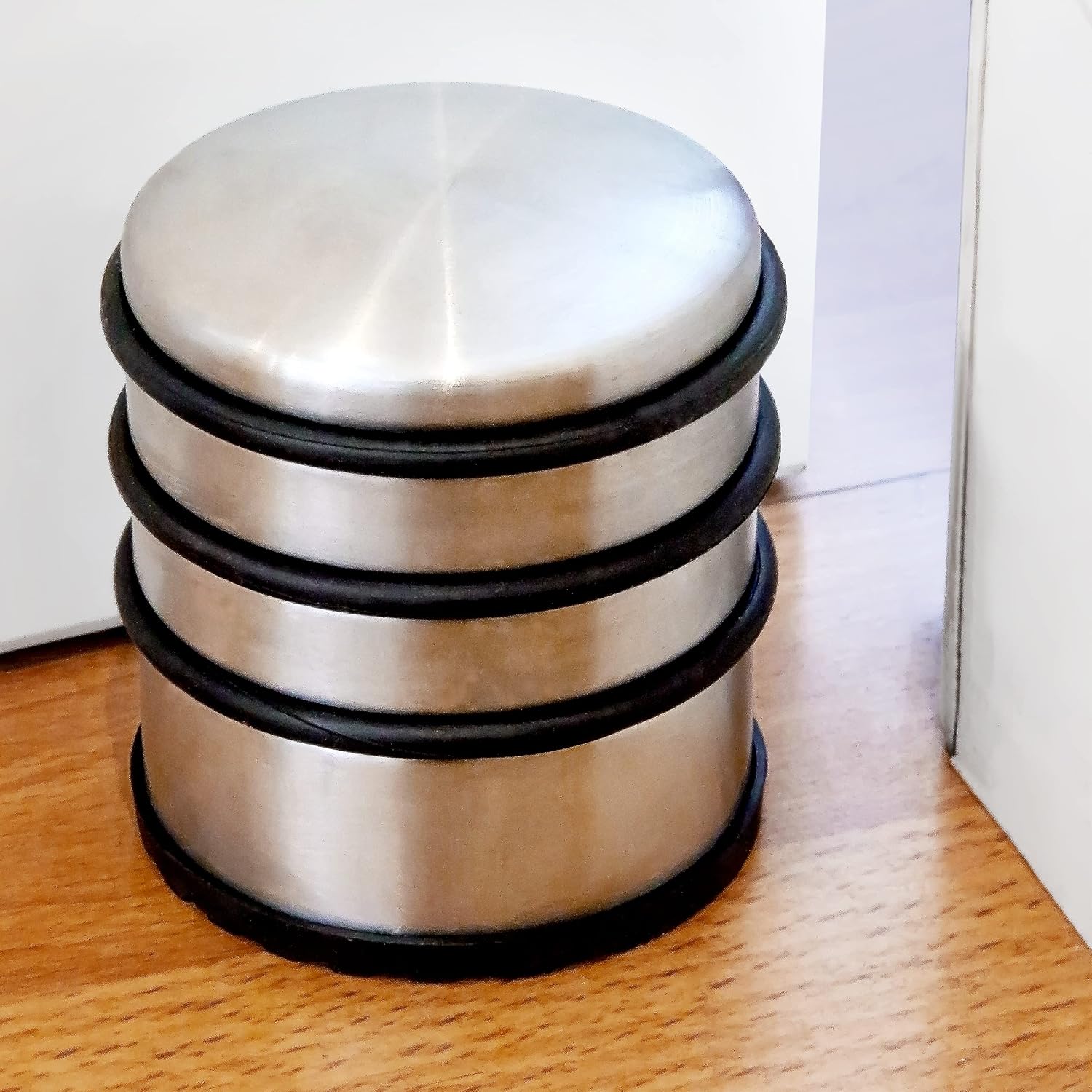 Relaxdays Stainless Steel Window/Door Stopper with Rubber Protector