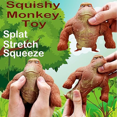 Miniatura 3 de ZTATU Juguete de mono esponjoso elástico para niños (paquete de 1) juguetes para ansiedad para aliviar salpicaduras, autismo, sensoriales, regalos